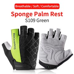 ROCKBROS Short Bike Gloves Road Bicycle Half Finger Breathable Shockproof Gloves