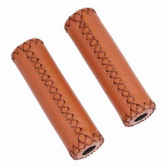 1 Pair Three Colors Retro Artificial Leather Bicycle Handlebar Grips Bike Ha BT0