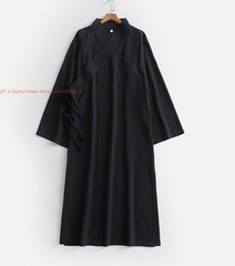 Unisex Wudang Taoist Robe Kung Fu Martial Arts Tai Chi Cotton Linen Long Tops