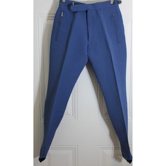 Vintage Bogner Five Olympics Blue Wool Stirrup Ski Pants Western Germany SZ 6-8
