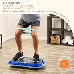 Lifepro Waver Vibration Plate Exercise Machine Full Body Workout Lymphatic -Blue