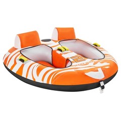 Towable Tubes for Boating 2-Person Inflatable Boating w/2 Cockpits & Backrests