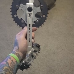 Black Widow BMX 180mm Cranks W Gt Rocket 40t Sprocket And Euro Hex Spline Shaft.