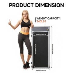 Alvantor Walking Pad Treadmill Ultra-Thin Under Quiet LED Remote Silver