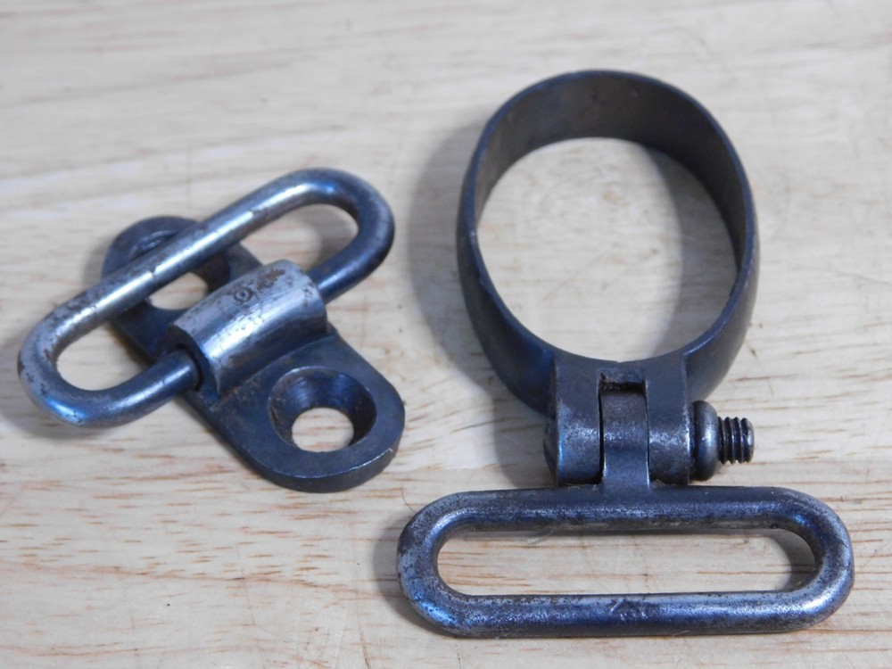 Unknown Rifle Barrel Band Stacking Swivel & Matching Swivel, Winchester?, 4/48