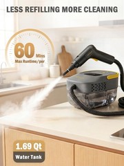 1500W Handheld Steam Cleaner 1.69QT High Temp 15 Accessories Home Use