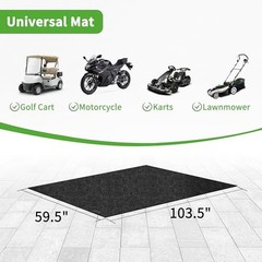 Golf Cart Garage Floor Mat 8.85×5.0 ft – Oil Absorbent Waterproof Slip Black