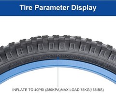 20×2.40 64-406 Bike Tire 20 inch Bicycle tire Suitable for 20 x 2.4 Off Road/…