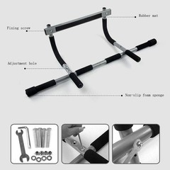 Steel Gym Pull Up Chin Bar Total Upper Body Workout For Doorway Adjustable Power