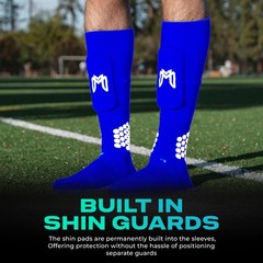 MediCaptain Mini Shin Guards Soccer – Built in Maxi (5.5 x 2.8 in), Blue