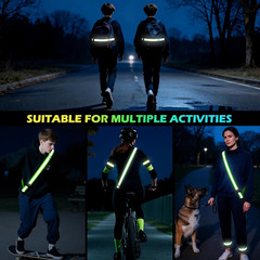 Reflective Walking Gear at Night, High Visibility Safety Reflective Sash Belt an