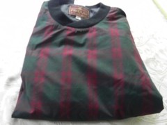 VTG Men&rsquo;s PROQUIP V Neck Wind Weather Pullover Red Green Plaid Black Trim XL