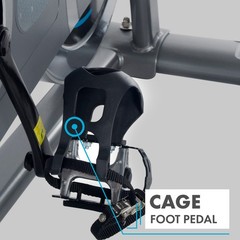 Adjustable Seat Stationary Bike for Home Multi Grips Handle Cage Foot Pedals