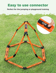 Hex Agility Rings (6 Set) with Carry Bag, Portable Hexagon Speed Rings for Footw