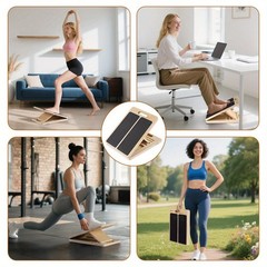 Adjustable Slant Board for Calf Stretching Wooden Incline Board 300LB AntiSlipHS