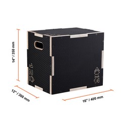 VEVOR 16/14/12 Inch 3 in 1 Plyometric Jump Box Fitness Exercise Plyo Box Wooden