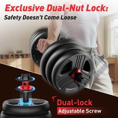 Adjustable Dumbbell Set, Free Weights for Kettlebell, Barbell and Push-Up Stand