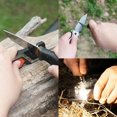SHARPAL 6-In-1 Pocket Knife Sharpener&Survival Tool, with Fire Starter, Whistle