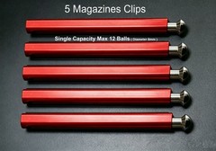 Max 12 Balls Repeat Pocket Slingshot Deluxe Kit with 5 Magazines and 5 Bandsets