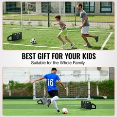 Soccer Rebounder Board/Net 32X12&Prime;-7×7&prime; Kick-Back Portable Football Training Gift