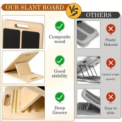 Adjustable Slant Board for Calf Stretching Wooden Incline Board 300LB AntiSlipHS