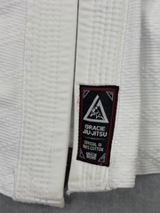 Gracie Jiu-Jitsu Gi Jacket Kimono Top M Medium White Mens 100% Cotton Jiu Jitsu