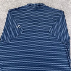 PETER MILLAR Mens Summer Comfort Polo Shirt Golf Performance Blue Geometric LOGO