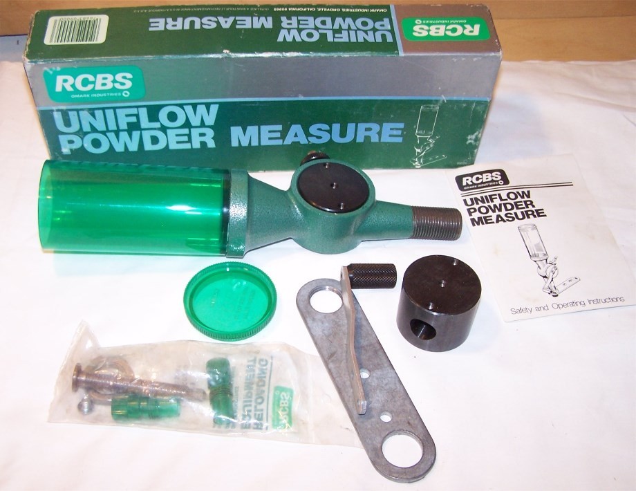 Unused RCBS Uniflow Powder Measure #09000 Large & Small Cylinder
