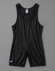 Vintage CLIFF KEEN Athletic Mens XL Shiny Black Sleeveless Wrestling Singlet
