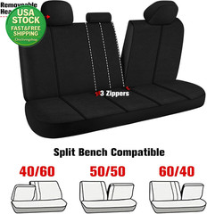 Breathable Car Seat Covers Full Set Universal Fit Air-Mesh Comfortable Black