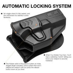 Level II/2 OWB Paddle Holster with Index Finger Release Glock 19/19X/23/32/44/45