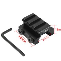2X Flat TOP Half 1/2 INCH 3 Slot Mini Riser Scope Mount for 20mm Picatinny Rail