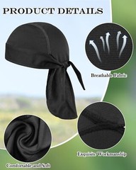 Do Rag Skull Caps for Men Sweat Wicking Doo Rags Cooling Helmet Cycling Bandana