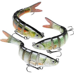 5PCS Lifelike Eyes 8 Segment Bionic Bait Treble Hooks Crucian Carp Fishing Lure