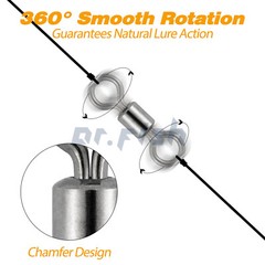 100/50pcs Rolling Barrel Swivels 20-330LB Fishing Swivel Solid Ring Lure Tackle