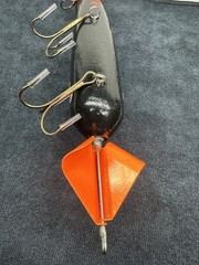 Wood Musky Topwater – Unknown Maker – Muskie – 3 Props (2 Front,1 Rear)