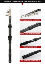 Telescopic Fishing Rod and Reel Combo Full Kit Carbon Fiber Rod Pole W/Line&Bag