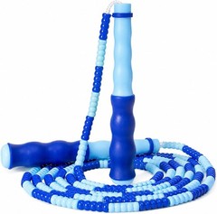 Ergonomic Blue Beaded Jump Rope for Kids – Safe & Adjustable 9Ft Design