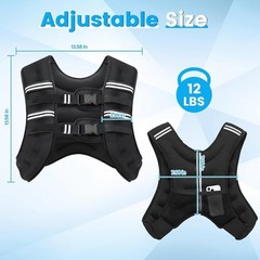 Ergonomic Weighted Vest, 12lb – Adjustable Fitness Gear for Strength Training