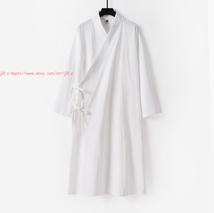 Unisex Wudang Taoist Robe Kung Fu Martial Arts Tai Chi Cotton Linen Long Tops