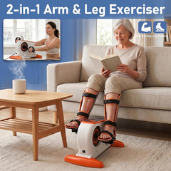 PHYCISER Electric Pedal Exercise Bike with Leg Support, 2-In-1 Motorized Exercis