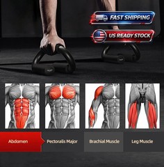 Ergonomic Push Up Bars (2 Pack) – Portable Push Up Handles for Men & Women