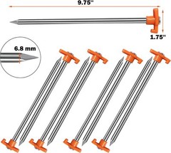20 Pack Tent Stakes Heavy Duty, 10inch Tent Stakes Pegs, Metal Tent Spikes Groud