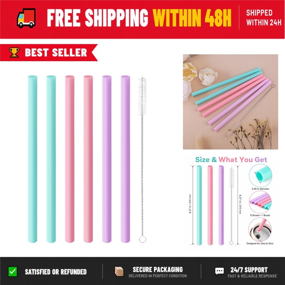 Joshey 6PCS Replacement Straws for Owala FreeSip Bottles – Durable & Reusable