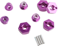 12Mm Wheel Hex Hubs Drive Adapter 5Mm Thick & Flange M4 Lock Nuts Aluminum for R