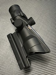 4×32 Battle Rifle Scope Fiber Optic Chevron Reticle RED Weapon Hunting Sight
