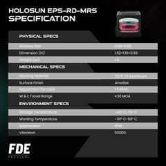 Holosun EPS-RD-MRS Red 2MOA Dot Multi-Reticle Aluminum Shake Awake Pistol, Black