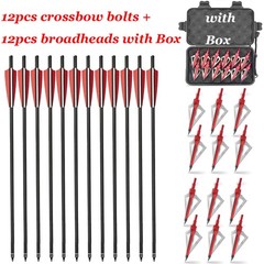 20 inch Crossbow Bolts Carbon Crossbow Arrows +/OR 100 Grain Hunting Broadheads