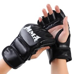 Half Finger Boxing Gloves Leather MMA UFC Training Sandbag Punching Gloves