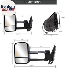 Towing Mirrors for 2007-2014 Chevy Silverado 1500 2500 3500 Tahoe Suburban GMC S